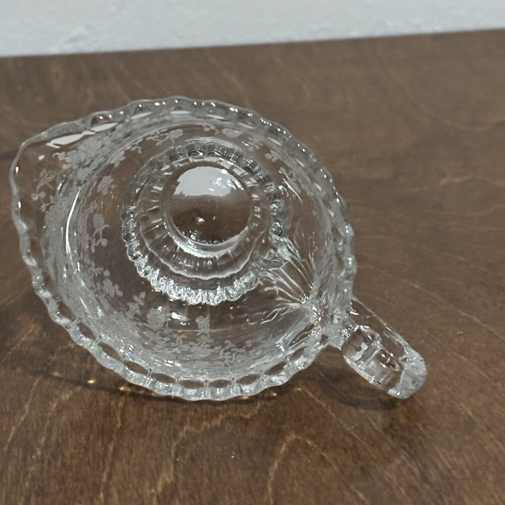 Fostoria Navarre Etched Pattern Creamer Replacement 3"x4" Glass - Picture 7 of 8